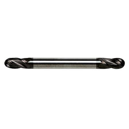 Gs Tooling 7/32" Diameter 4-Flute Ball Nose Double End Stub Length TiAlN Coated Carbide End Mill 101805